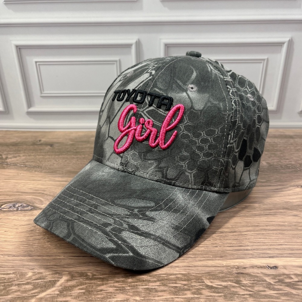 Toyota Girl Womens Hat OSFM Grey Camo Pink Embroidered Kryptek Typhon